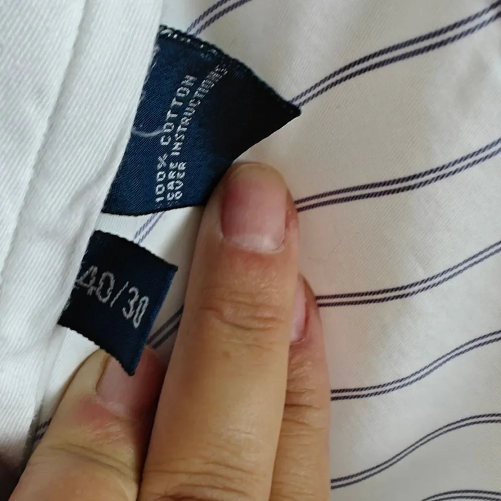 Polo Ralph Lauren Men's White and Blue Striped Dress Pants Size 40/30